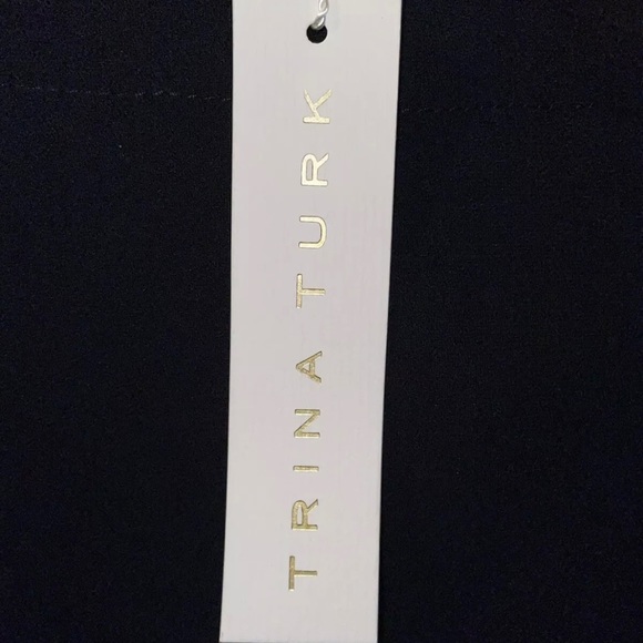 🎉HP🎉New! Trina Turk Scoop Neck Bell Sleeve Baroque Dress Black Size S✨ - Picture 14 of 14